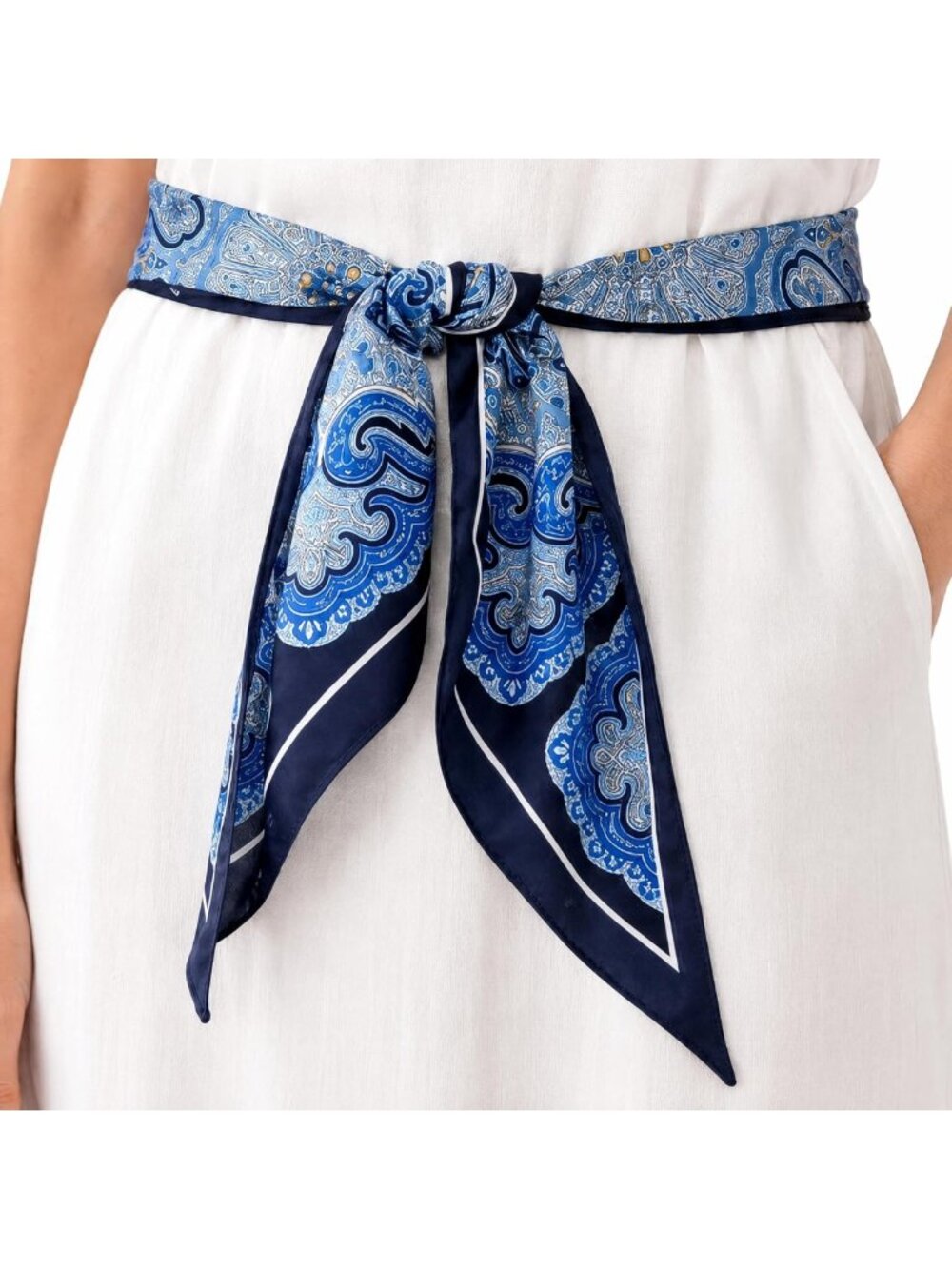 59" Long Skinny Scarf Belt - Silk-Like Twill, Versatile Hair & Neck Wrap